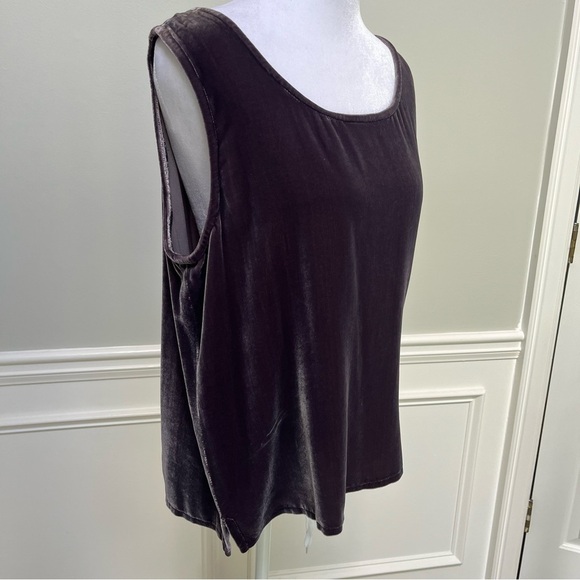 Eileen Fisher Silk/Rayon Velvet Top M - Picture 2 of 6